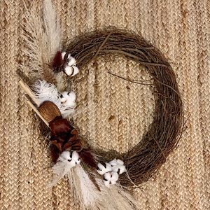 Natural Pampas Wreath | Dried Pampas | Boho Wreath